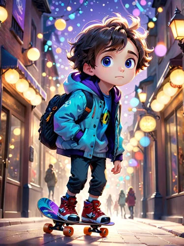 cute cartoon character,kids illustration,world digital painting,cg artwork,cinema 4d,cute cartoon image,children's background,russo-european laika,ice skating,eleven,kid hero,pinocchio,digital painting,pedestrian,skating,laika,shanghai disney,skater,little kid,animated cartoon,Anime,Anime,Cartoon