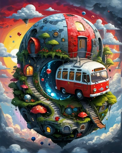 vwbus,camper van isolated,camping bus,camper van,campervan,little planet,vw van,vw bus,volkswagenbus,travel van,van,vw camper,trip computer,red bus,vanagon,world digital painting,microvan,dream world,caravan,snowglobes,Conceptual Art,Graffiti Art,Graffiti Art 05