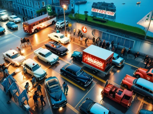 transport and traffic,traffic congestion,taxi stand,traffic management,traffic jams,evening traffic,bottleneck,street scene,traffic lights,traffic jam,traffic junction,intersection,game illustration,heavy traffic,gas-station,city highway,pedestrian lights,traffic lamp,bus lane,traffic queue,Photography,General,Realistic