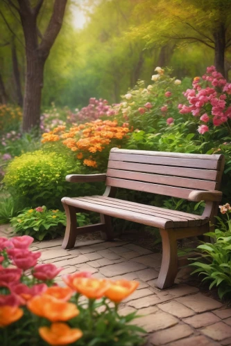 garden bench,wooden bench,park bench,outdoor bench,benches,bench,red bench,wood bench,stone bench,springtime background,man on a bench,spring background,flower background,flower garden,nature garden,flower bed,splendor of flowers,yellow rose on red bench,flowerbed,spring nature,Conceptual Art,Sci-Fi,Sci-Fi 20