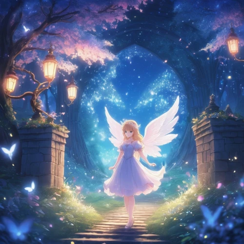 fairy galaxy,fairy world,aurora butterfly,fantasia,violet evergarden,child fairy,fairy,butterfly background,little girl fairy,magical,flower fairy,garden fairy,rosa 'the fairy,fairies,rosa ' the fairy,angel,fae,sky butterfly,angel lanterns,faerie,Illustration,Realistic Fantasy,Realistic Fantasy 02