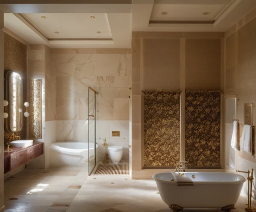 luxury bathroom,casa fuster hotel,bathroom,luxury home interior,yellow wallpaper,bathtub,almond tiles,bath,luxury decay,luxury hotel,gleneagles hotel,interior design,shower bar,tiles,beauty room,luxurious,ceramic tile,tub,gold stucco frame,luxury,Photography,General,Realistic