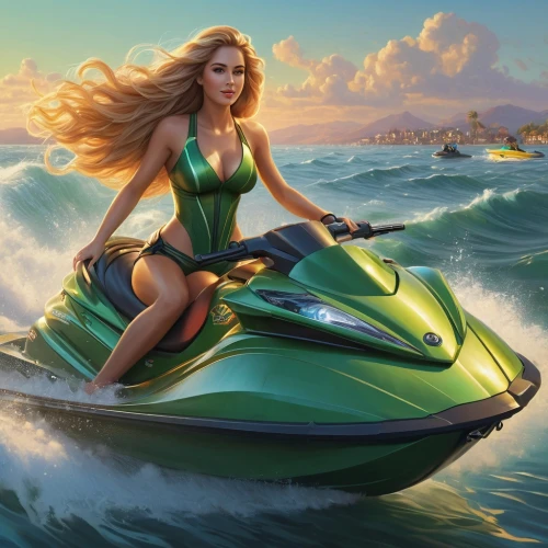 jet ski,watercraft,powerboating,speedboat,personal water craft,piaggio ciao,motor boat race,power boat,motorboat sports,drag boat racing,piaggio,water sport,surfboat,surface water sports,waterskiing,dolphin rider,ride,motorbike,water sports,the sea maid,Illustration,Realistic Fantasy,Realistic Fantasy 27