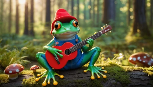 frog background,jazz frog garden ornament,musician,frog king,green frog,cavaquinho,guitar player,frog through,banjo player,art bard,children's background,itinerant musician,frog prince,frog gathering,chorus frog,banjo uke,kawaii frogs,ukulele,frog figure,musical rodent,Photography,Documentary Photography,Documentary Photography 15