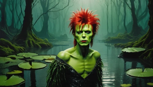 the ugly swamp,swamp,green algae,bodypainting,forest man,syndrome,swampy landscape,bayou,moss,halloween frankenstein,chromakey,brook,acid lake,fantasy art,streampunk,body painting,grinch,beaker,david bowie,fantasy picture,Conceptual Art,Daily,Daily 09