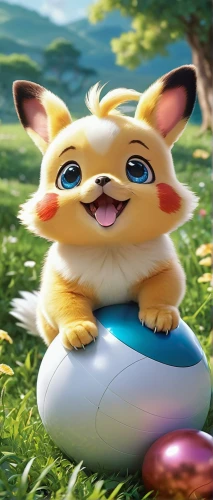 bun cha,knuffig,fennec,cute cartoon character,corgi,dango,easter background,easter banner,pika,ori-pei,goki,pet,bonbon,pomeranian,pikachu,corgis,child fox,pixaba,babi panggang,bunga,Illustration,Retro,Retro 18