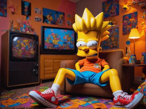 homer simpsons,bart,bart owl,homer,tangelo,television character,big bird,donald duck,gamer,gamer zone,cartoons,grey neck king crane,videogames,taco mouse,beaker,kids room,ernie and bert,retro television,boy's room picture,flanders,Photography,General,Cinematic