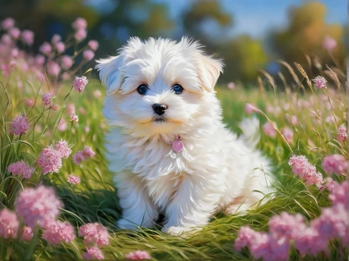 havanese,west highland white terrier,maltepoo,cute puppy,english white terrier,tibetan terrier,coton de tulear,sealyham terrier,cavachon,shih poo,old english sheepdog,shih tzu,bearded collie,miniature schnauzer,small terrier,lhasa apso,yorkipoo,tibet terrier,miniature poodle,shih-poo,Conceptual Art,Daily,Daily 31