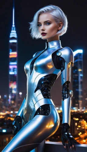 futuristic,silver,cyberpunk,hk,metropolis,cyborg,steel,electro,latex clothing,femme fatale,shanghai,birds of prey-night,cyber,pvc,neon body painting,hong kong,latex,female model,catwoman,aluminum,Conceptual Art,Oil color,Oil Color 08