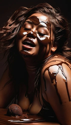 chocolate syrup,milk splash,photoshoot with water,surface tension,bodypainting,tears bronze,water splashes,wet,water splash,black woman,splash photography,body art,body painting,dehydrated,drenched,still water splash,black women,african american woman,spilt coffee,chocolatemilk,Photography,Artistic Photography,Artistic Photography 05