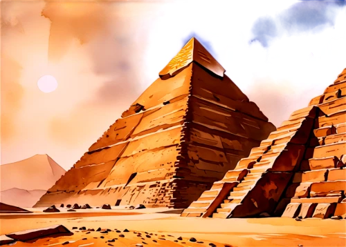 pyramids,khufu,kharut pyramid,the great pyramid of giza,step pyramid,eastern pyramid,giza,pyramid,ancient egypt,stone pyramid,ancient city,ancient civilization,pharaohs,maat mons,ancient buildings,ancient egyptian,egyptology,pharaonic,world digital painting,egypt,Illustration,Paper based,Paper Based 25