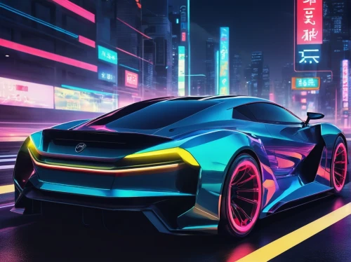 futuristic car,i8,electric sports car,neon arrows,futuristic,elektrocar,audi e-tron,80's design,3d car wallpaper,mercedes ev,concept car,electric mobility,electric,neon,merc,infiniti,mercedes eqc,bmw i8 roadster,mercedes-amg,acura,Illustration,Japanese style,Japanese Style 04