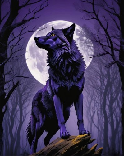 howling wolf,werewolf,werewolves,purple moon,black shepherd,wolf,constellation wolf,wolfdog,gray wolf,wolfman,european wolf,wolves,howl,full moon,full moon day,two wolves,wolf hunting,wolf bob,purple background,canis lupus,Art,Artistic Painting,Artistic Painting 44