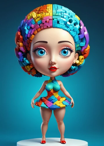 3d figure,painter doll,3d model,female doll,doll figure,fashion doll,cloth doll,girl with cereal bowl,fashion dolls,clay doll,stylized macaron,worry doll,sculpt,artist doll,figurine,cute cartoon character,collectible doll,designer dolls,majorette (dancer),girl wearing hat,Unique,3D,3D Character