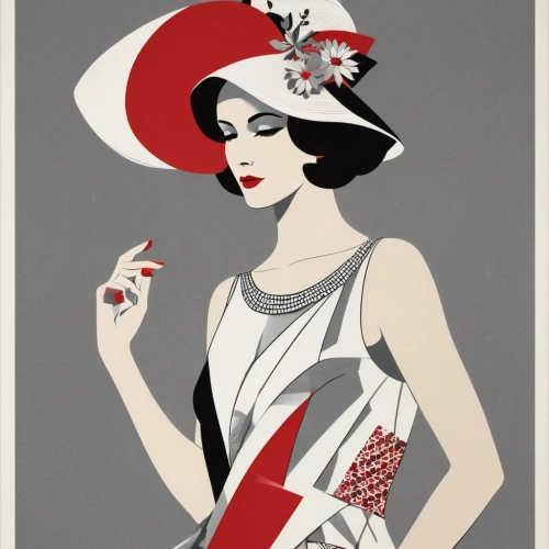 art deco woman,flapper,art deco,roaring twenties,cigarette girl,twenties women,fashionista from the 20s,roaring 20's,vintage illustration,1920's retro,fashion illustration,twenties,vintage women,1920s,panama hat,vintage woman,vintage fashion,cruella de ville,art deco ornament,1920's,Art,Artistic Painting,Artistic Painting 43