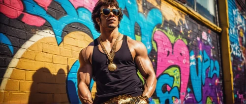 graffiti,gold wall,bruce lee,gold paint stroke,yellow brick wall,alleyway,alley,gold and purple,male model,muscles,fashion street,fitzroy,shoreditch,digital compositing,graffiti art,street dancer,brick wall background,purple and gold,streets,fitness model,Illustration,Realistic Fantasy,Realistic Fantasy 38