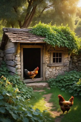 a chicken coop,chicken coop,chicken coop door,chicken yard,farm hut,backyard chickens,red hen,chicken farm,chicken 65,the chicken,chickens,cockerel,domestic chicken,barnyard,cartoon video game background,farm background,hen,vintage rooster,the farm,chicken,Conceptual Art,Daily,Daily 09