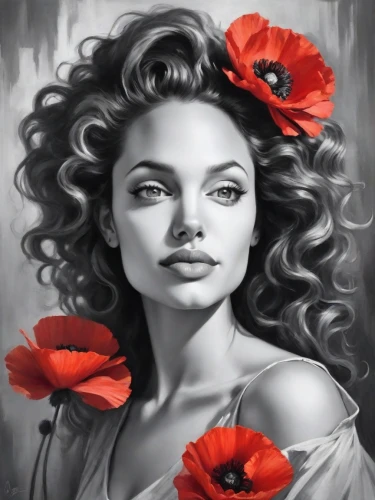 flower painting,art painting,romantic portrait,sophia loren,oil painting on canvas,italian painter,flower of passion,photo painting,world digital painting,digital painting,oil painting,beautiful girl with flowers,red petals,beautiful woman,flower art,red flower,red roses,splendor of flowers,portrait background,red rose,Digital Art,Impressionism