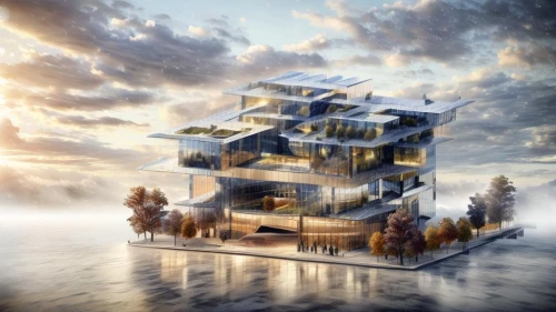 cube stilt houses,cubic house,floating island,sky apartment,floating huts,cube house,floating islands,habitat 67,house by the water,eco-construction,3d rendering,water cube,house of the sea,residential tower,elbphilharmonie,stilt houses,apartment building,modern architecture,futuristic architecture,artificial island