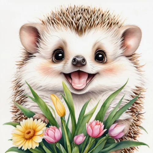 amur hedgehog,hedgehog,young hedgehog,hedgehogs,hedgehog child,hoglet,flower animal,hedgehog head,cute animal,domesticated hedgehog,hedgehog heads,knuffig,cute cartoon character,flower painting,flower illustration,cheery-blossom,cute animals,rocket flower,common opossum,hedgehogs hibernate,Conceptual Art,Daily,Daily 13