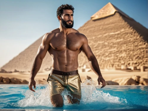 male model,egyptian,tutankhamun,egypt,thermae,tutankhamen,pharaonic,broncefigur,egyptians,greek god,pharaohs,ancient egyptian,ramses,merman,the cairo,arab,poseidon,swim brief,ancient egypt,persian,Photography,Artistic Photography,Artistic Photography 01