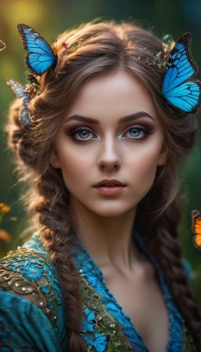 faery,faerie,fairy tale character,fae,fairy peacock,ulysses butterfly,little girl fairy,children's fairy tale,fantasy portrait,butterfly background,vanessa (butterfly),fantasy picture,fairy queen,fantasy art,celtic woman,child fairy,aurora butterfly,mystical portrait of a girl,fairytale characters,julia butterfly,Photography,General,Fantasy