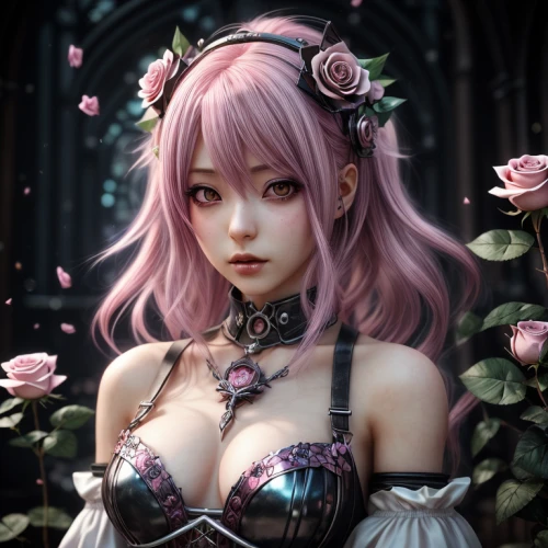 poker primrose,camellia,luka,noble rose,porcelain rose,rosa 'the fairy,fantasy portrait,pink rose,maiden anemone,pink roses,rose blossom,noble roses,libra,romantic rose,mezzelune,pink petals,elven flower,flora,flower fairy,sakura blossom