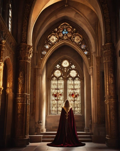 red gown,red cape,accolade,red coat,hall of the fallen,regal,imperial coat,the throne,lady in red,vestment,the annunciation,benedictine,cloak,man in red dress,ornate room,blood church,woman praying,holy places,sanctuary,throne,Photography,Artistic Photography,Artistic Photography 14