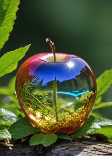 crystal ball-photography,lensball,glass sphere,apple logo,crystal ball,glass ball,golden apple,dewdrop,apple world,colorful glass,earth in focus,mirror in a drop,wild apple,a drop of,soap bubble,glass marbles,water apple,apple design,a drop of water,macro world,Photography,General,Realistic