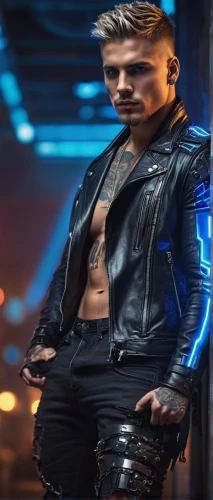 cyberpunk,electro,leather,cyborg,leather texture,terminator,male model,male character,visual effect lighting,rein,tangelo,punk,renegade,abs,cybernetics,digital compositing,edge muscle,mechanic,enforcer,aquaman,Photography,General,Commercial