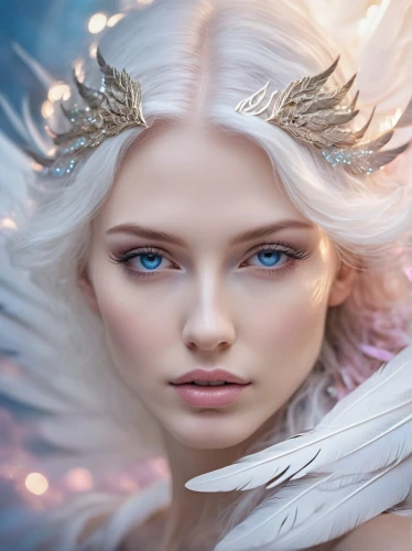faery,faerie,fantasy portrait,white rose snow queen,fairy queen,ice queen,angel wings,fantasy woman,angel wing,fantasy art,the snow queen,fantasy picture,vintage angel,white feather,fae,archangel,white swan,angel,angel girl,mystical portrait of a girl,Photography,Artistic Photography,Artistic Photography 04