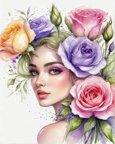 rose flower illustration,watercolor floral background,watercolor roses,watercolor roses and basket,floral background,rose flower drawing,watercolor flowers,flower painting,blooming roses,watercolor women accessory,wild roses,flowers png,garden roses,watercolor pencils,pink floral background,flower illustrative,watercolor background,flora,colorful roses,spray roses,Illustration,Paper based,Paper Based 11