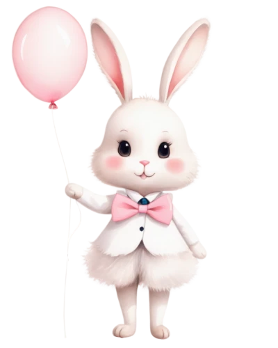 deco bunny,bunny,cute cartoon character,white bunny,easter bunny,no ear bunny,rabbit,little bunny,white rabbit,bonbon,easter theme,little rabbit,heart balloon with string,easter banner,cottontail,happy easter hunt,pink balloons,cute cartoon image,domestic rabbit,ballon,Art,Artistic Painting,Artistic Painting 01