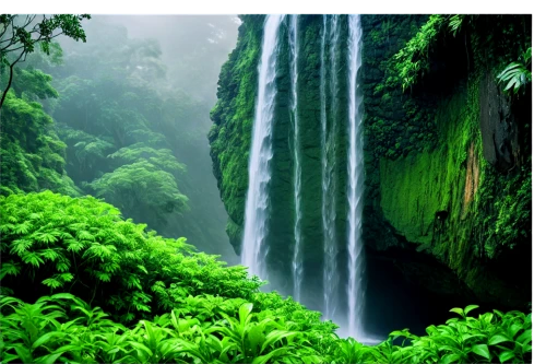 green waterfall,aaa,valdivian temperate rain forest,tropical and subtropical coniferous forests,patrol,aa,wasserfall,green trees with water,green congo,waterfalls,rain forest,brown waterfall,cleanup,vietnam,wall,background view nature,east java,green wallpaper,water fall,green landscape,Conceptual Art,Daily,Daily 28