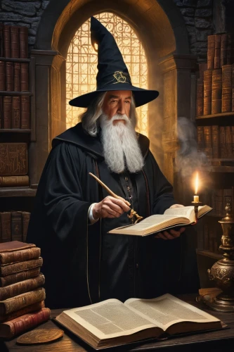 scholar,wizard,the wizard,magic book,magistrate,magus,doctoral hat,wizards,spell,rabbi,magic grimoire,librarian,witch ban,leonardo devinci,wizardry,apothecary,divination,academic,fantasy portrait,professor,Illustration,Black and White,Black and White 25