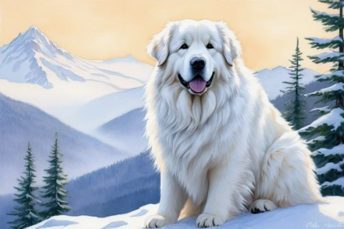 pyrenean mastiff,great pyrenees,canadian eskimo dog,samoyed,livestock guardian dog,maremma sheepdog,pyrenean shepherd,white shepherd,carpathian shepherd dog,landseer,kuvasz,berger blanc suisse,caucasian shepherd dog,old english sheepdog,rough collie,greenland dog,polar,bearded collie,eurasier,formosan mountain dog,Illustration,Paper based,Paper Based 17