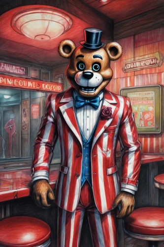 ringmaster,businessman,3d teddy,business man,waiter,suit,retro diner,diner,the suit,suit actor,red tie,mayor,circus animal,billionaire,business,conductor,gambler,furta,pinball,ceo,Conceptual Art,Daily,Daily 17