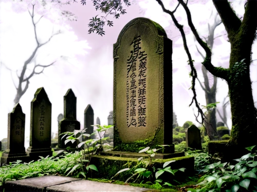 grave stones,tombstones,gravestones,tombstone,forest cemetery,burial ground,life after death,headstone,memento mori,cemetary,resting place,jew cemetery,cemetery,graveyard,grave arrangement,old graveyard,old cemetery,jewish cemetery,grave,train cemetery,Illustration,Japanese style,Japanese Style 04
