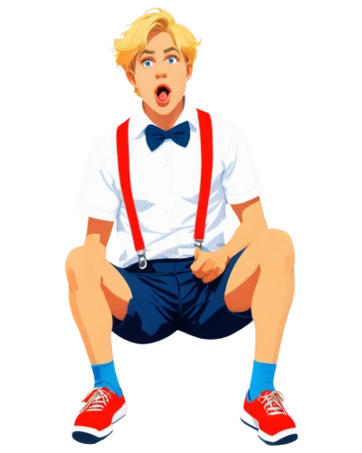 male poses for drawing,suspenders,retro 1950's clip art,kids illustration,crouch,sanji,sailor,sits on away,cute cartoon character,candy boy,vector illustration,bowtie,child is sitting,tumblr icon,waiter,tiktok icon,retro cartoon people,pyro,ken,paeonie,Illustration,Retro,Retro 03