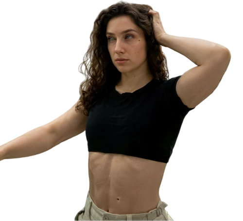 crop top,abs,sports bra,female model,stomach,andrea vitello,ab,navel,tube top,in a shirt,cotton top,muscle woman,anellini,silphie,model,active shirt,girl on a white background,marina,fit,png transparent