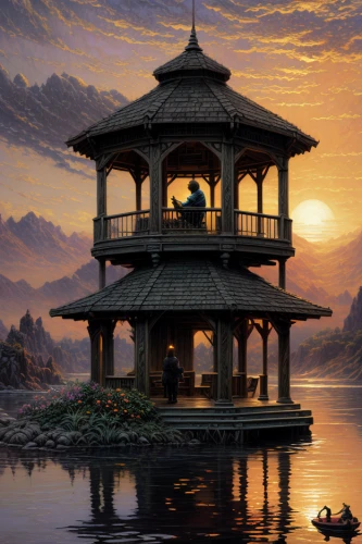 the golden pavilion,golden pavilion,asian architecture,stone pagoda,oriental painting,chinese temple,water palace,chinese architecture,pagoda,gazebo,forbidden palace,house with lake,chinese art,oriental,stilt house,wishing well,japanese garden ornament,floating restaurant,buddhist temple,lotus pond