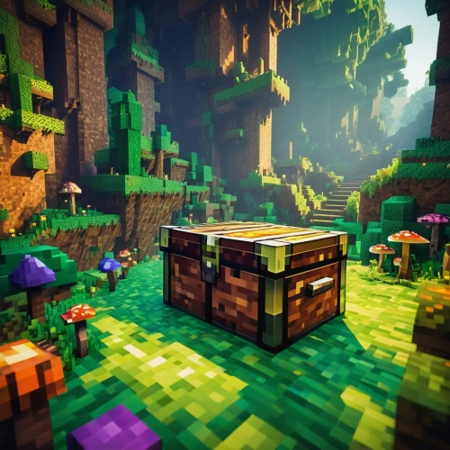 fairy village,cube background,tileable,ravine,bee farm,treasure chest,wooden cubes,mushroom island,wooden block,cube sea,mushroom landscape,floating islands,block of grass,game blocks,villagers,cube love,cubes,vendors,druid grove,alpine village,Illustration,Paper based,Paper Based 21