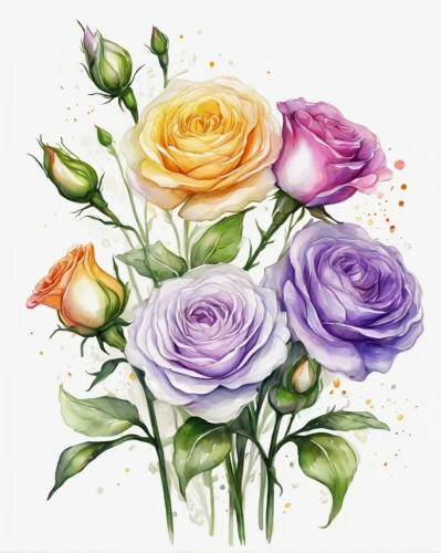 watercolor roses,watercolor floral background,watercolor roses and basket,watercolor flowers,rose flower illustration,flowers png,watercolour flowers,colorful roses,floral digital background,flower background,flower painting,floral background,yellow rose background,watercolor flower,floral greeting card,spray roses,flower illustrative,flower drawing,flower art,watercolour flower,Illustration,Paper based,Paper Based 11