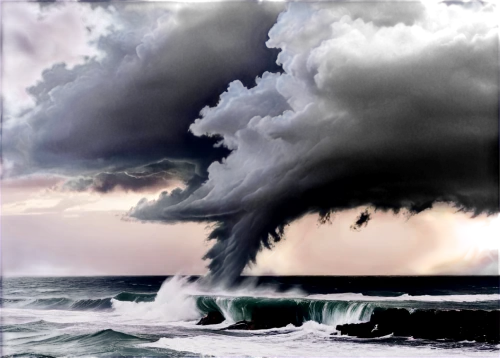 sea storm,water spout,storm surge,stormy sea,nature's wrath,blow hole,big wave,tidal wave,atmospheric phenomenon,meteorological phenomenon,tornado drum,rogue wave,tsunami,tornado,wind wave,force of nature,tropical cyclone,blowhole,natural phenomenon,seascape,Illustration,Black and White,Black and White 34