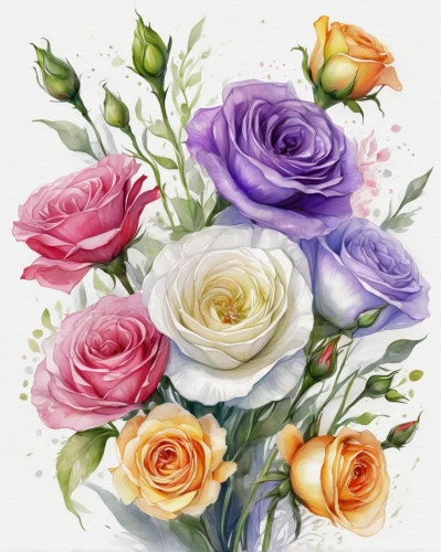 watercolor roses,watercolor roses and basket,flowers png,rose flower illustration,colorful roses,watercolor floral background,watercolor flowers,floral digital background,watercolour flowers,flower painting,floral background,flower background,floral greeting card,yellow rose background,flower illustrative,roses pattern,spray roses,garden roses,blooming roses,noble roses,Illustration,Paper based,Paper Based 11