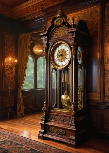 grandfather clock,longcase clock,china cabinet,clockmaker,armoire,antique furniture,astronomical clock,ornate room,cuckoo clock,old clock,cuckoo clocks,dark cabinetry,cabinetry,play escape game live and win,ornate pocket watch,music box,chiffonier,tower clock,antique background,woodwork,Illustration,Retro,Retro 14