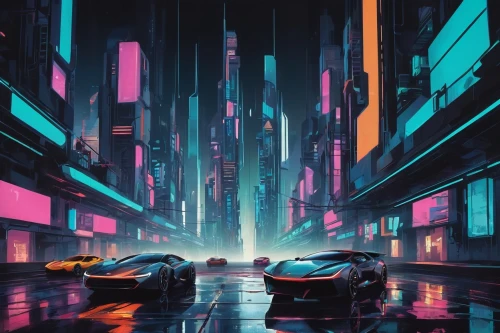 cyberpunk,neon arrows,futuristic landscape,futuristic,cityscape,tokyo city,tokyo,metropolis,shinjuku,3d car wallpaper,electric,would a background,shanghai,urban,cities,colorful city,80s,80's design,city lights,neon,Art,Artistic Painting,Artistic Painting 44