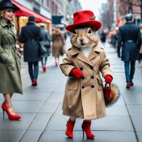 red coat,woman in menswear,cruella de ville,street fashion,overcoat,the fur red,fashionista,fashion street,red hat,year of the rat,lady in red,the hat-female,trilby,spy,women fashion,new york streets,vintage fashion,inspector,detective,hatter