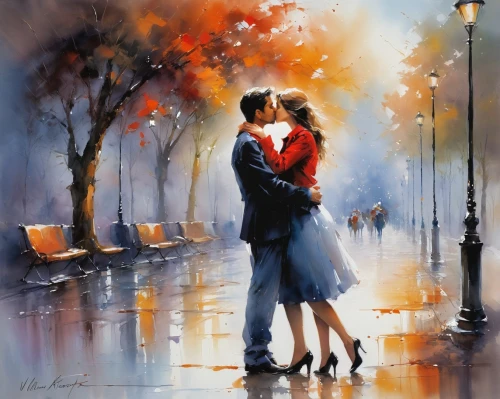 romantic scene,love in the mist,romantic portrait,amorous,young couple,walking in the rain,dancing couple,love in air,oil painting on canvas,art painting,girl kiss,couple in love,loving couple sunrise,watercolor paris,in the rain,courtship,oil painting,kissing,vintage boy and girl,love couple,Conceptual Art,Oil color,Oil Color 03