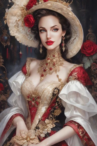 queen of hearts,the carnival of venice,victorian lady,oriental princess,fantasy portrait,lady in red,fantasy art,geisha girl,white lady,queen anne,geisha,aristocrat,red rose,matador,comely,lady of the night,female doll,masquerade,romantic portrait,chinese art